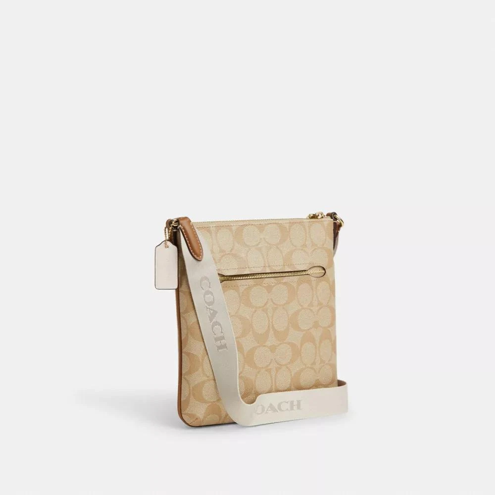 Coach Mini Rowan File Bag In Signature Canvas With Stripe 3