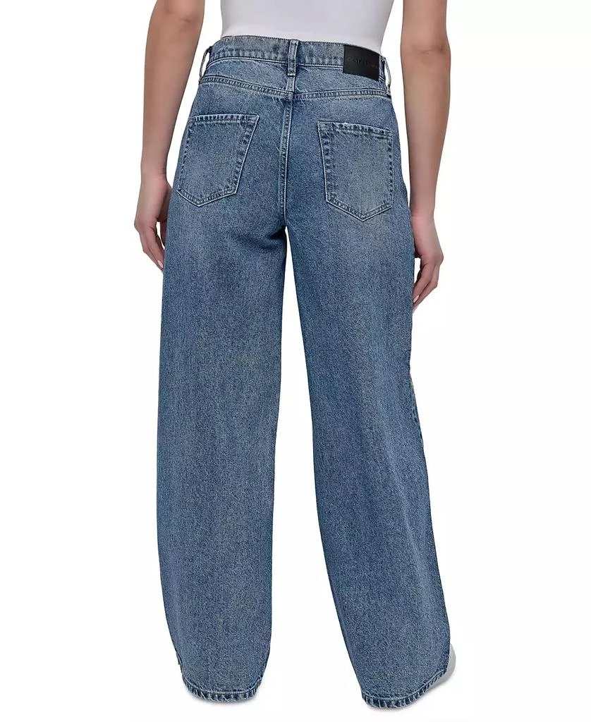 DKNY Women's Rhinestone High-Rise Wide-Leg Jeans 6