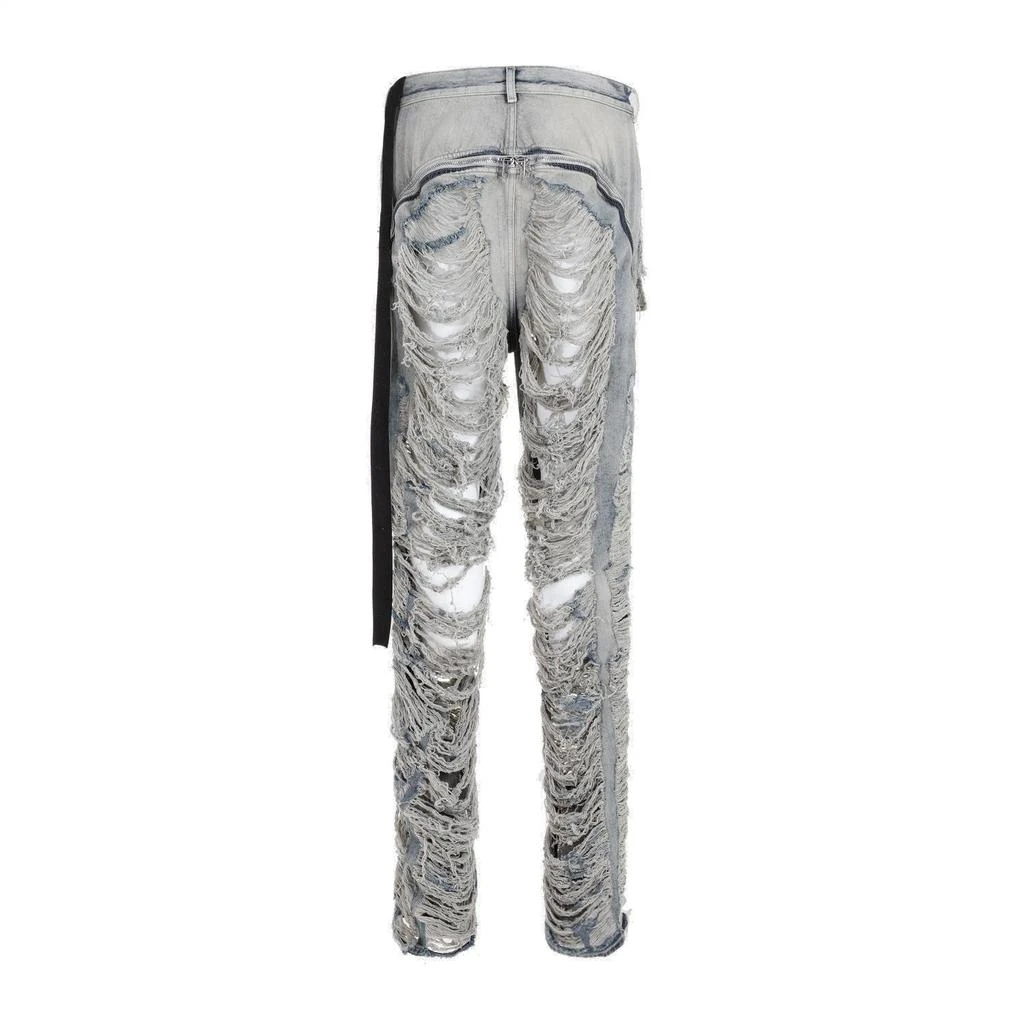Rick Owens Rick Owens Distressed Zip Detailed Jeans 2