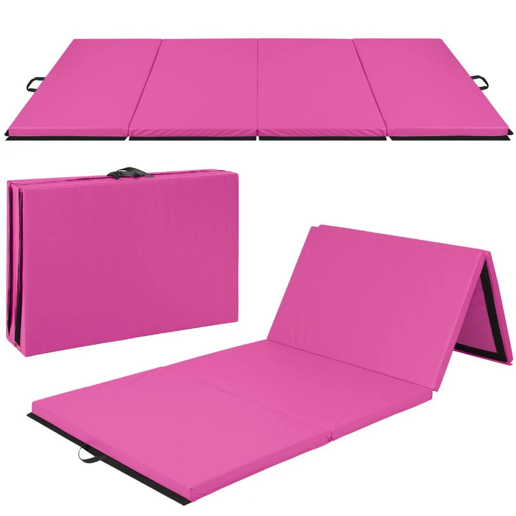 Best Choice Products 10ftx4ftx2in Folding Gymnastics Mat 4-Panel Exercise Workout Floor Mats w/ Handles 9