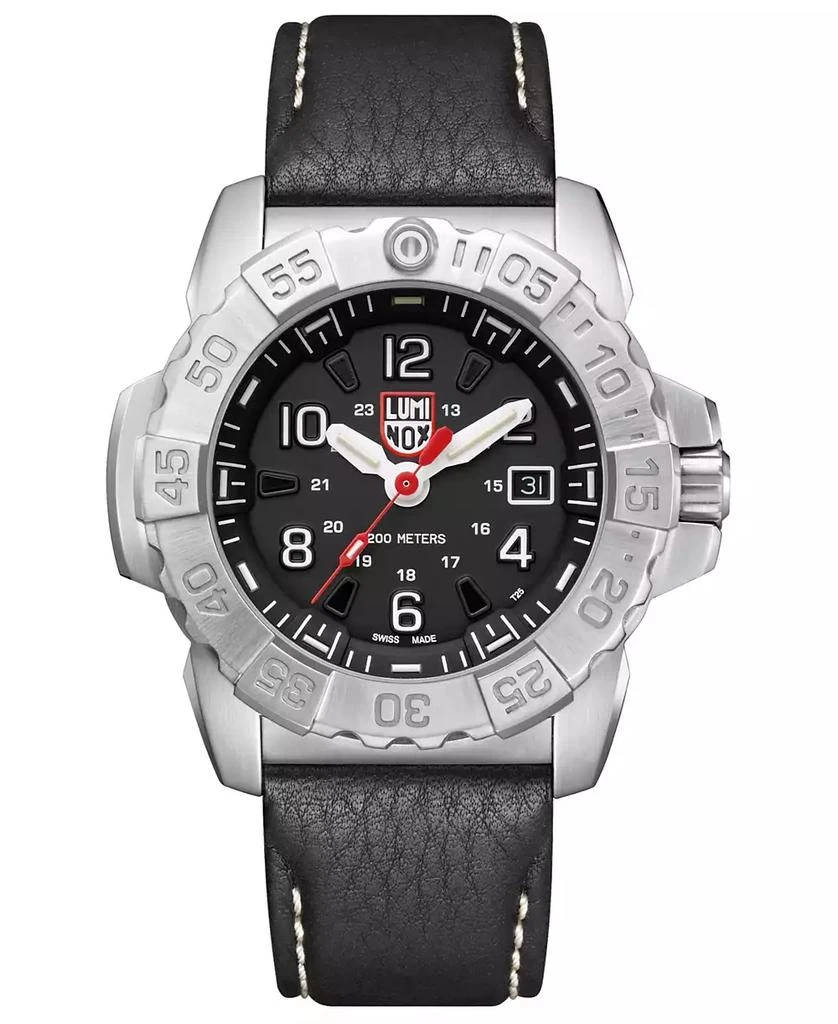 Luminox Men's Navy Seal 3251 Stainless Black Leather Strap Watch 1