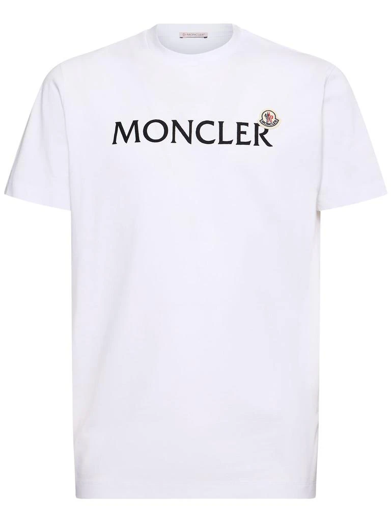 Moncler Flocked Logo Cotton T-shirt 1