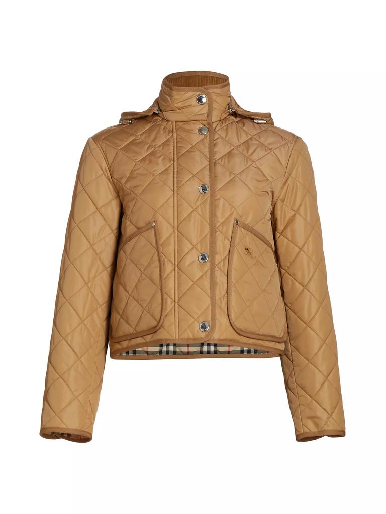Burberry Diamond-Quilted Nylon Cropped Jacket