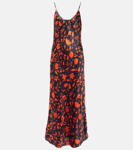 Lee Mathews Bella floral silk satin slip dress
