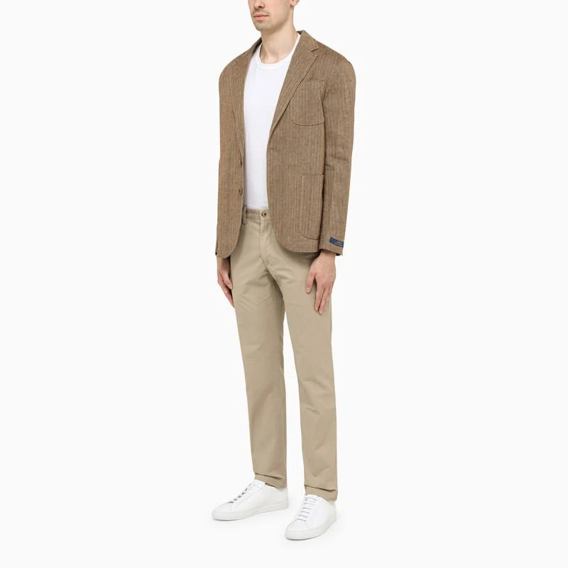 Polo Ralph Lauren Single-breasted brown herringbone jacket 3