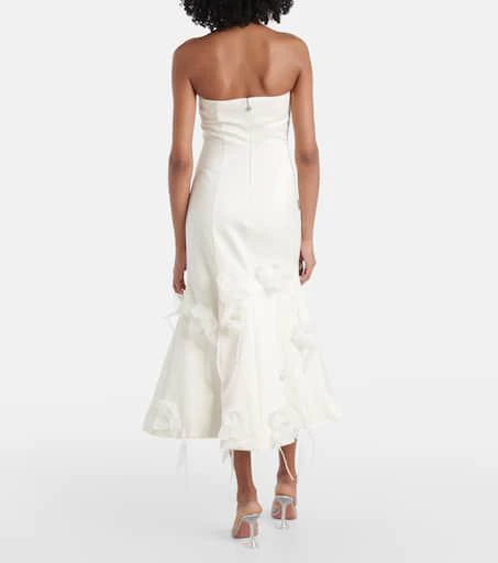 ROTATE Birger Christensen Bridal floral-appliqué midi dress 3
