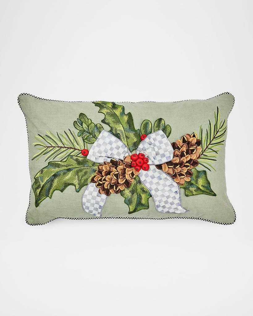 MacKenzie-Childs Farmhouse Holly Holiday Lumbar Pillow, 16" x 26" 1