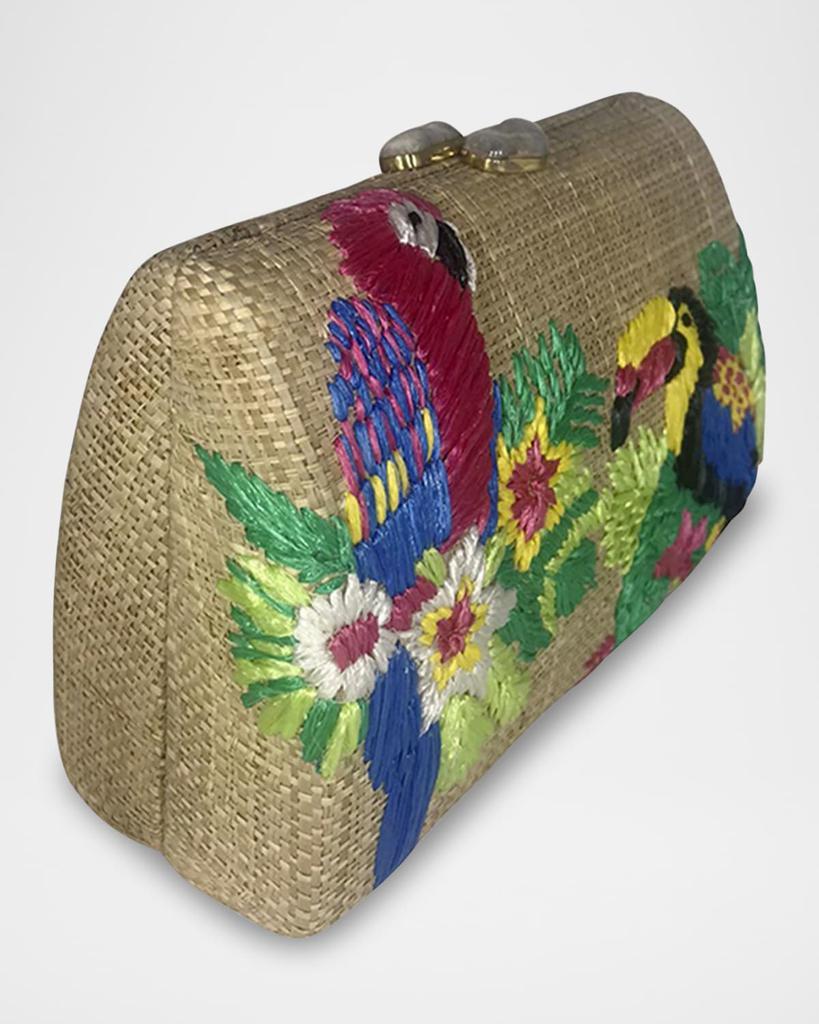 SERPUI Candice Tropical Straw Shoulder Bag