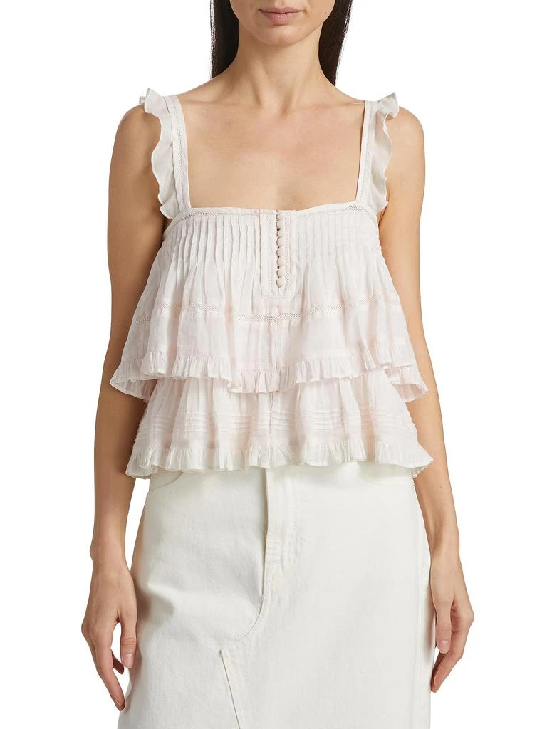 LOVESHACKFANCY Viola Victorian Field Dobby Novalee Top