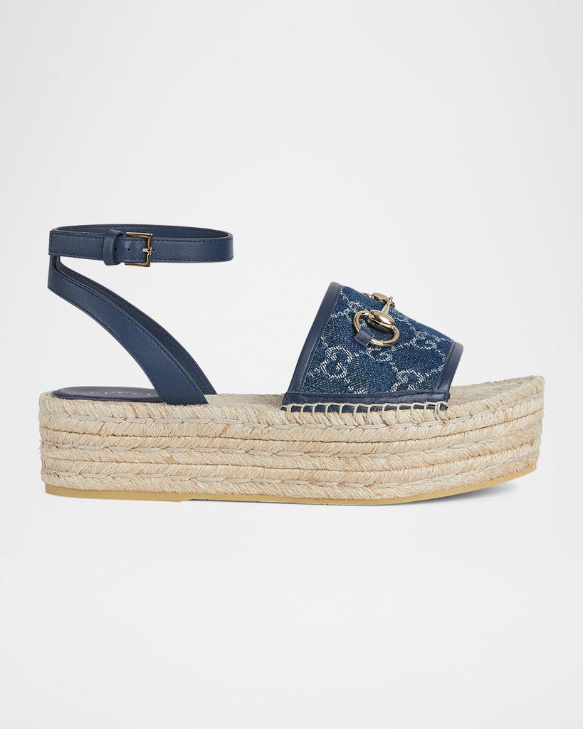 Gucci Paloma GG Denim Platform Espadrille Sandals - Shoes - Free