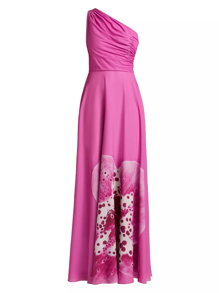 AMUR Atlas Floral One-Shoulder Gown 1