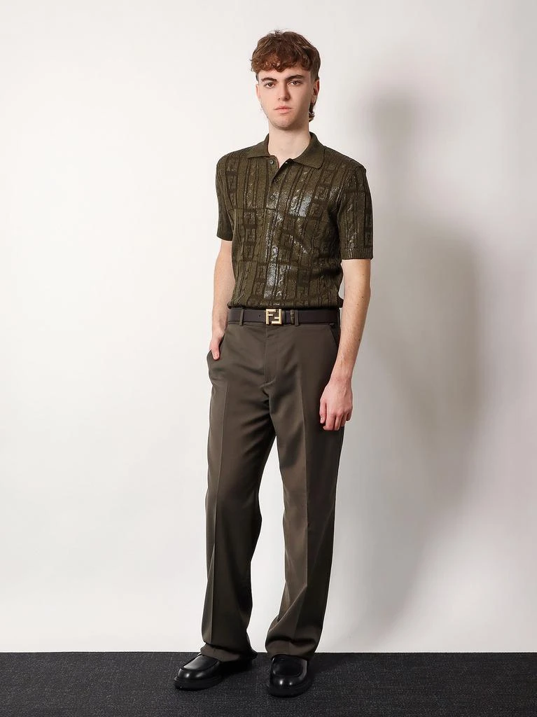 Fendi Braided wool polo shirt with ff details 2