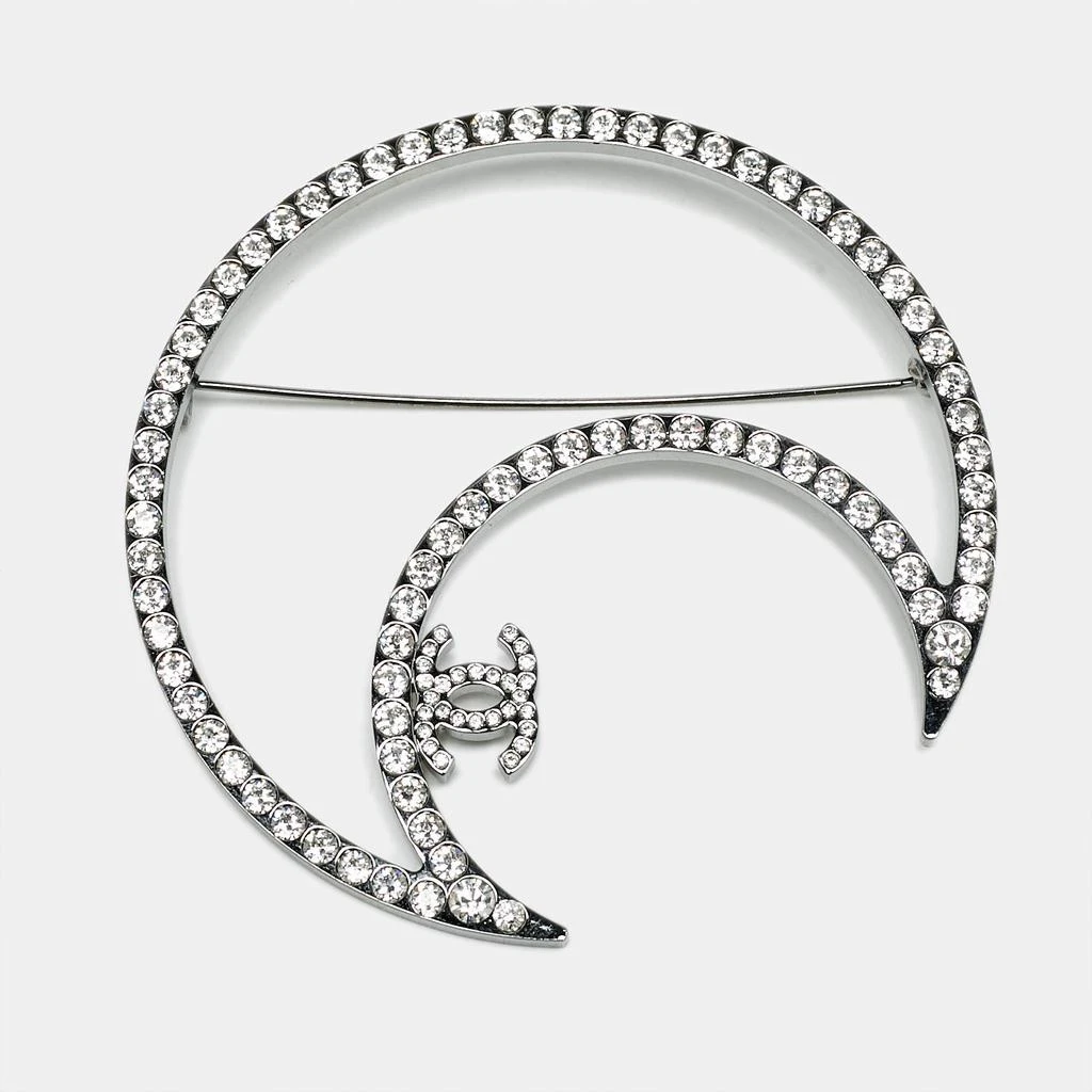 Chanel Chanel CC Moon Crystals Silver Tone Brooch