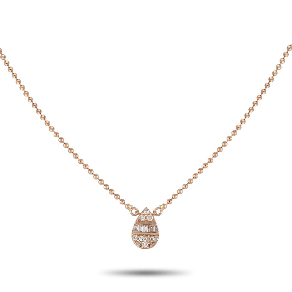 LB Exclusive 14K Rose Gold 0.11ct Diamond Necklace NK02102R