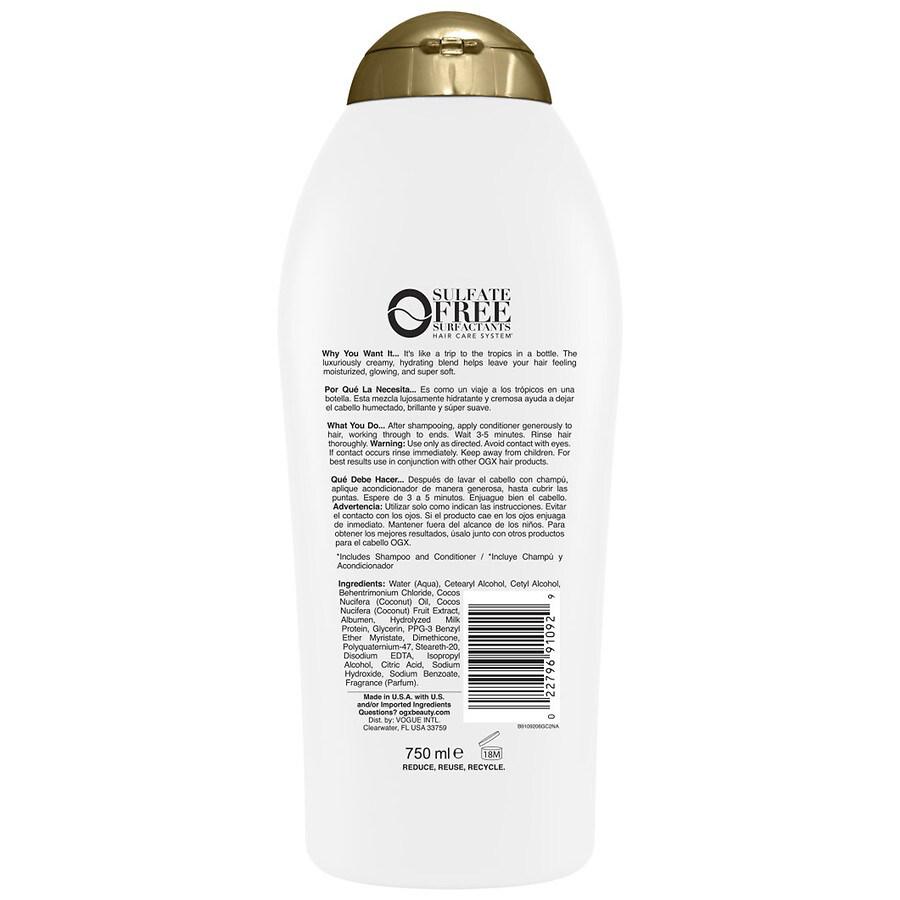 OGX Nourishing + Coconut Milk Moisturizing Hair Conditioner Creamy Coconut, White Peach, & Shea Butter