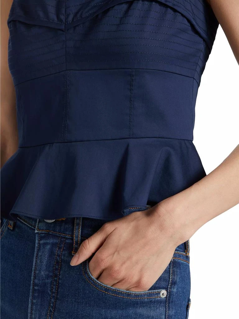 VERONICA BEARD Carnegie Cotton-Blend Peplum Top 6