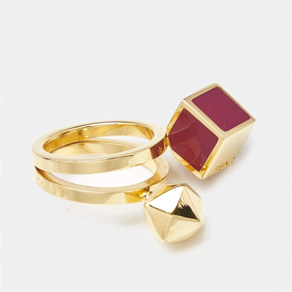 Fendi Fendi Bague Enamel Gold Tone Ring Size 55 4