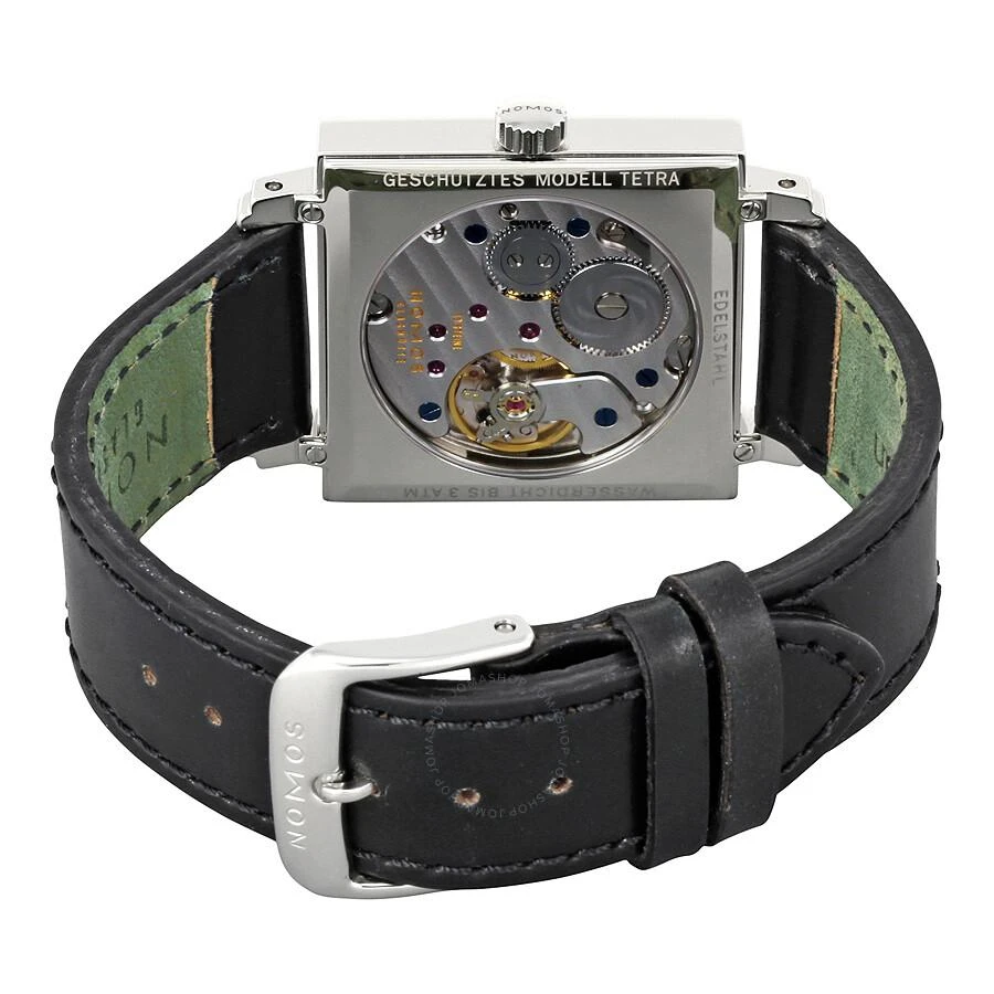 Nomos Glashutte Tetra White Dial Black Leather Ladies Watch 406 3