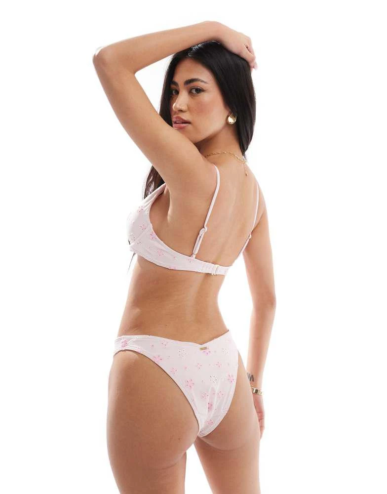HOLLISTER Hollister underwire bikini top co-ord in pale lilac floral print 3