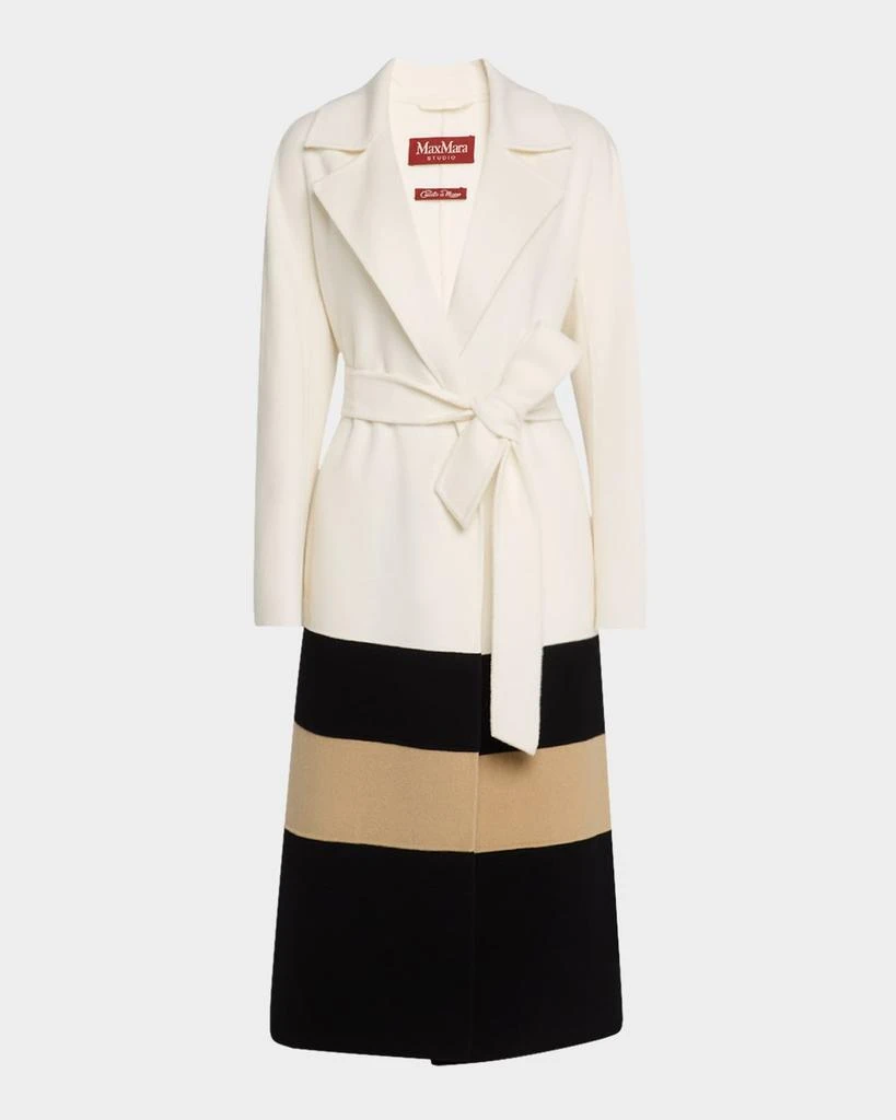 Max Mara Arena Colorblock Wool Wrap Coat 1
