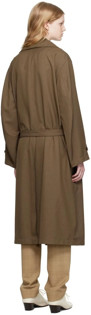 Lemaire Brown Double-Breasted Trench Coat 3