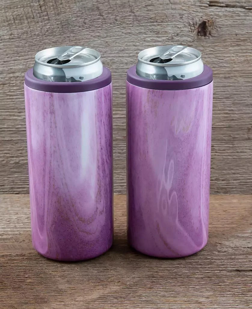 Cambridge Insulated Garnet Pink Geode Slim Can Coolers, 2 Pack 10