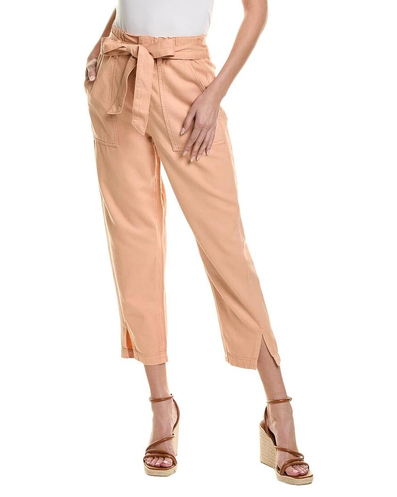 AG Jeans High-Rise Barrel Silk-Blend Paperbag Pant 3