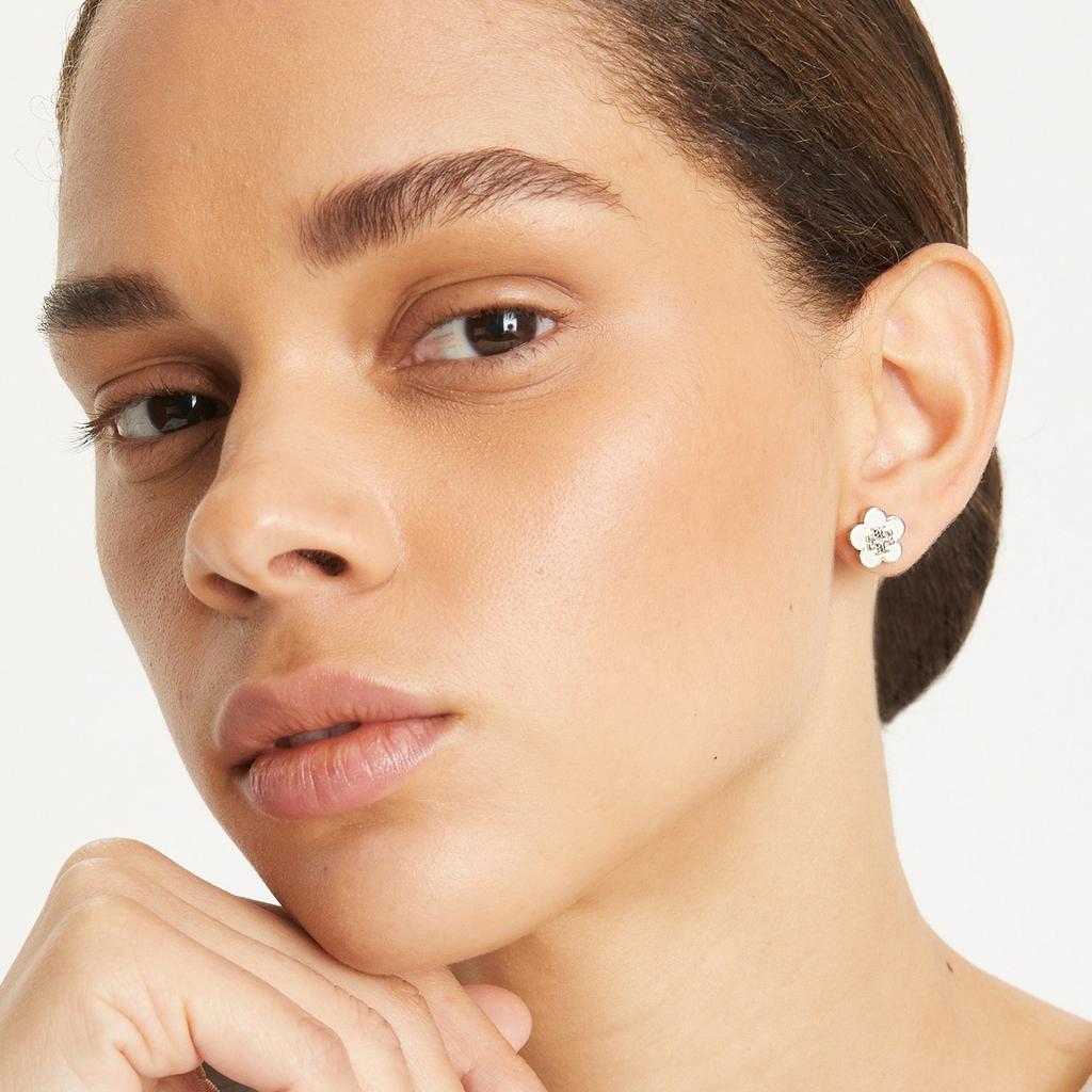 Tory Burch Tory Burch Kira Gold-Tone Enamel Flower Stud Earrings