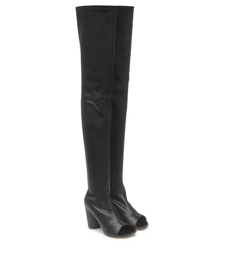 Vetements Cut-out over-the-knee leather boots 1