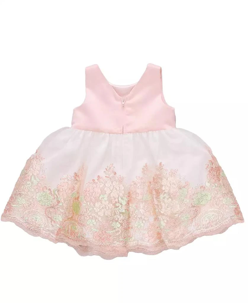 Bonnie Baby Baby Girls Scalloped Embroidery Satin Party Dress 2