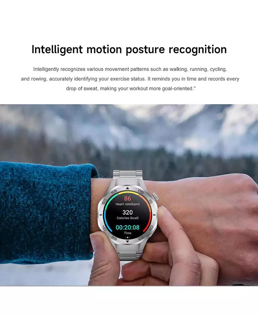 RUXING Smart Multi-GNSS Outdoor Sports Watch with Bluetooth Calling Altimeter Barometer 3ATM Waterproof -Silver 7