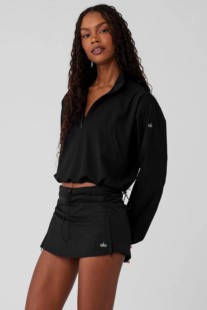 Alo Yoga 1/4 Zip Cropped In The Lead Coverup - Black 3