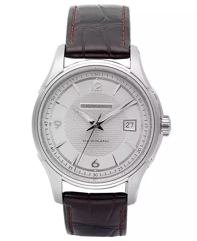 Hamilton Men's Swiss Automatic Jazzmaster Viewmatic Brown Leather Strap Watch 40mm H32515555 1