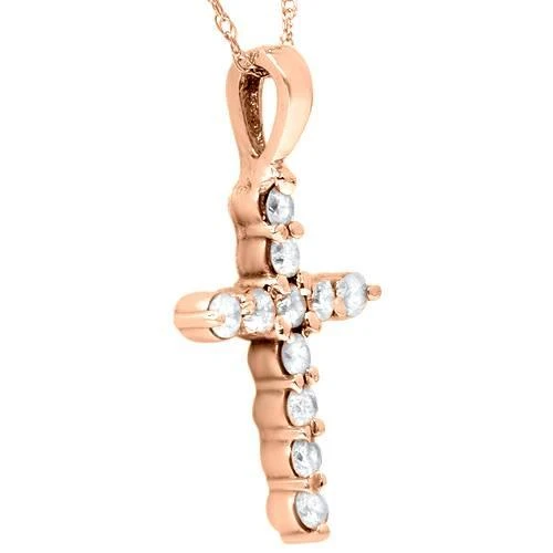 Pompeii3 1/2ct Diamond Cross 14K Rose Gold 2