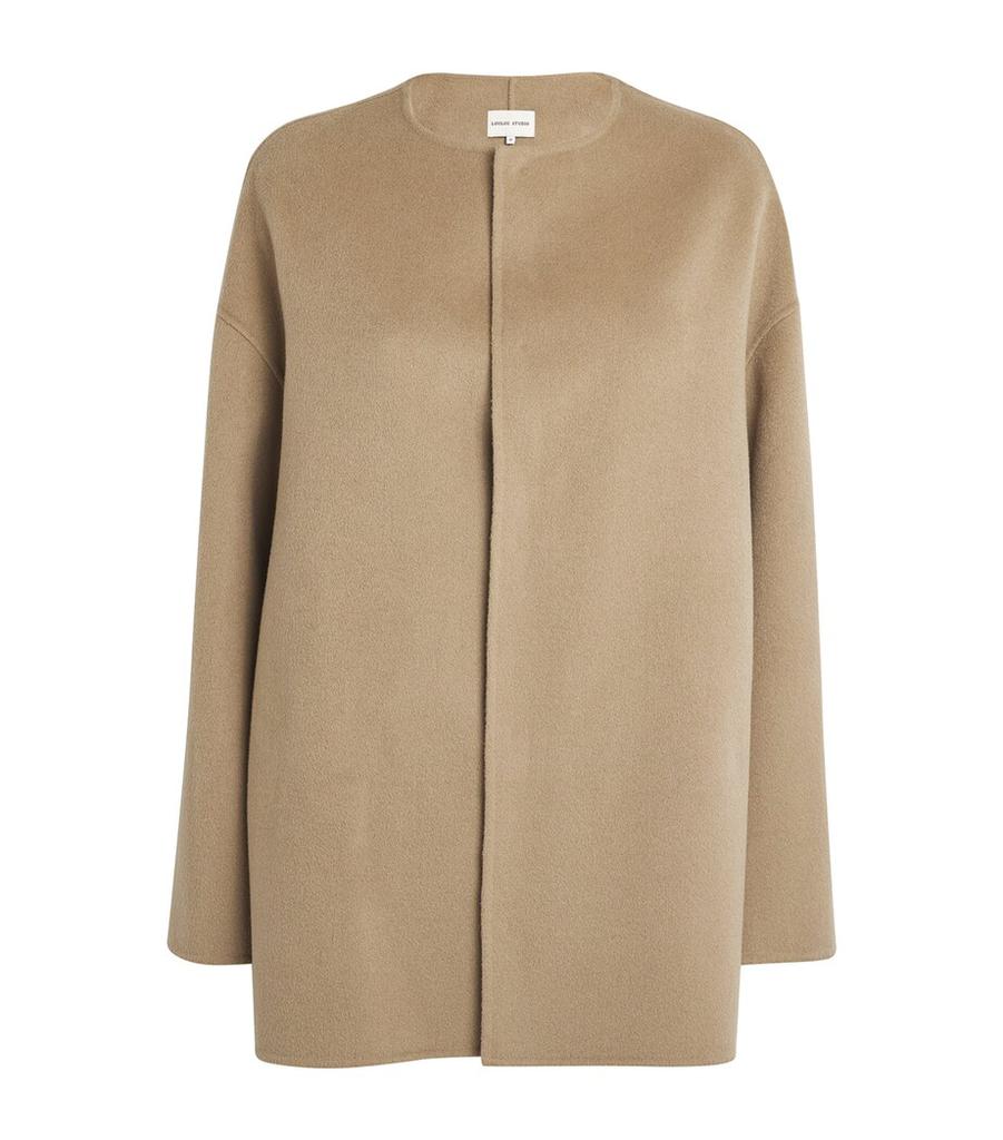 Loulou Studio Wool-Cashmere Round-Neck Coat