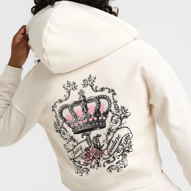 Juicy Couture Women's Juicy Couture Crown Fleece Full-Zip Hoodie 6