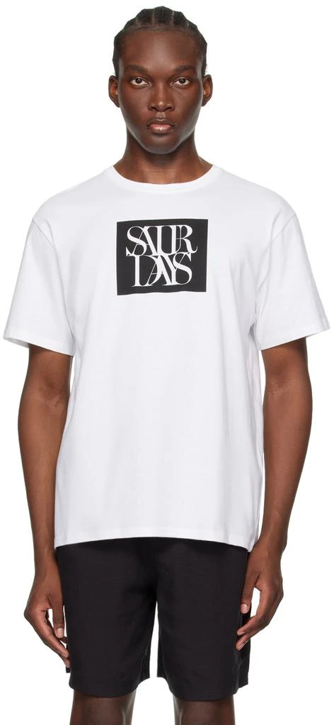 Saturdays NYC White Miller Block Standard T-Shirt 1