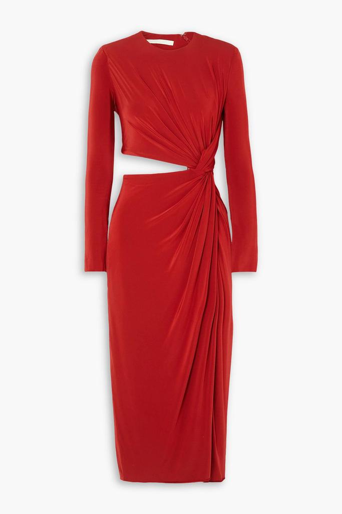 Jason Wu Cutout gathered stretch-jersey midi dress
