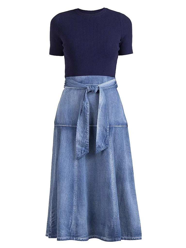 Ashton Mix Media Midi-Dress  On Sale Now with Up to 73% Off | Discover  Exclusive Deals & Savings at BeyondStyle  Authentic Shoshanna women's| dresses|Women's|crewneck|midi-length|women-owned or  founded|contemporary|cotton|a-line|women's apparel|short ...