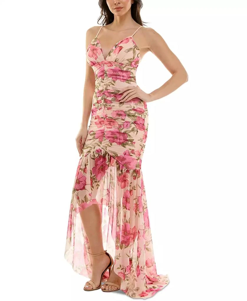 KATIA RAE Juniors' Printed Ruched High-Low Ruffled Gown, Created for Macy's 3