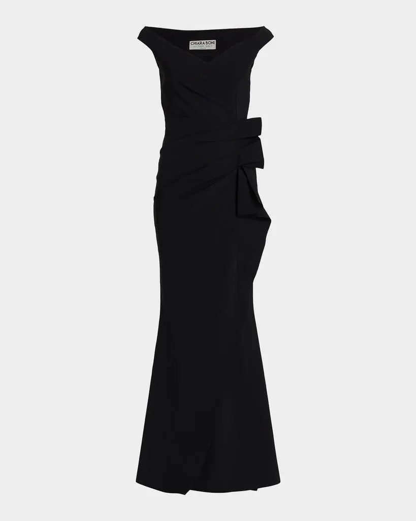 Chiara Boni Silveria Ruffle Peplum Maxi Gown