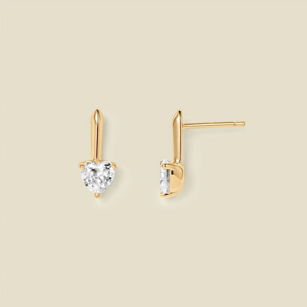 Made By Mary CZ Heart Drop Stud Earrings