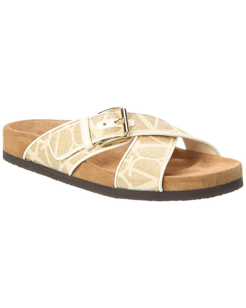 Valentino VLogo Leather-Trim Sandal 1
