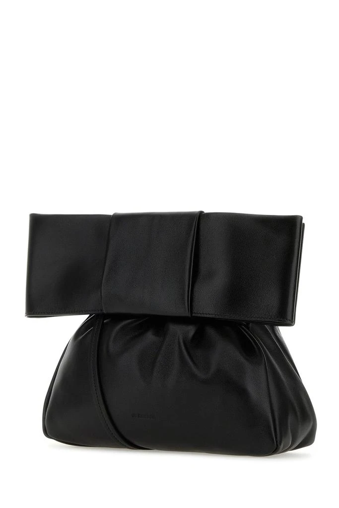Jil Sander Black nappa leather medium Bow clutch 1