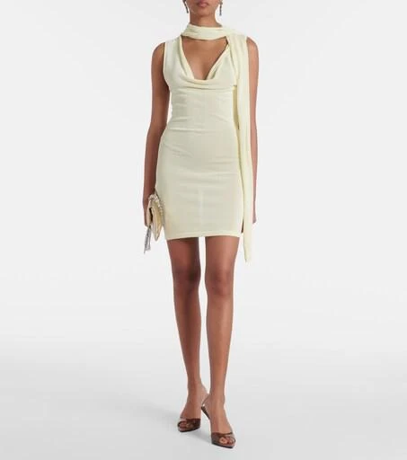 aya muse scarf detail maxi dress Scarf-detail draped maxi dress in brown - Aya Muse