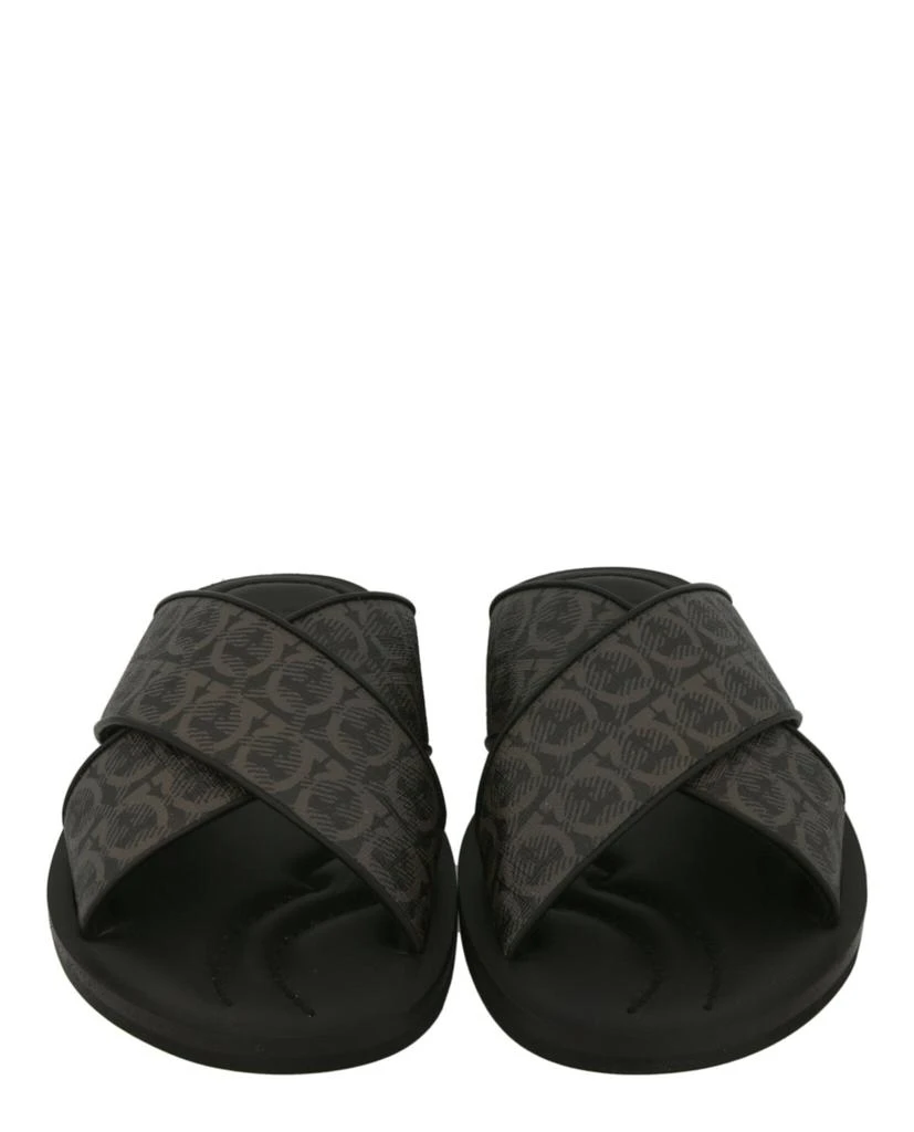 NEW SALVATORE FERRAGAMO men’s sion gancini sandals in grey/black New Salvatore Ferragamo Sion 3 Men All Over Gancio Gancini  main image 3