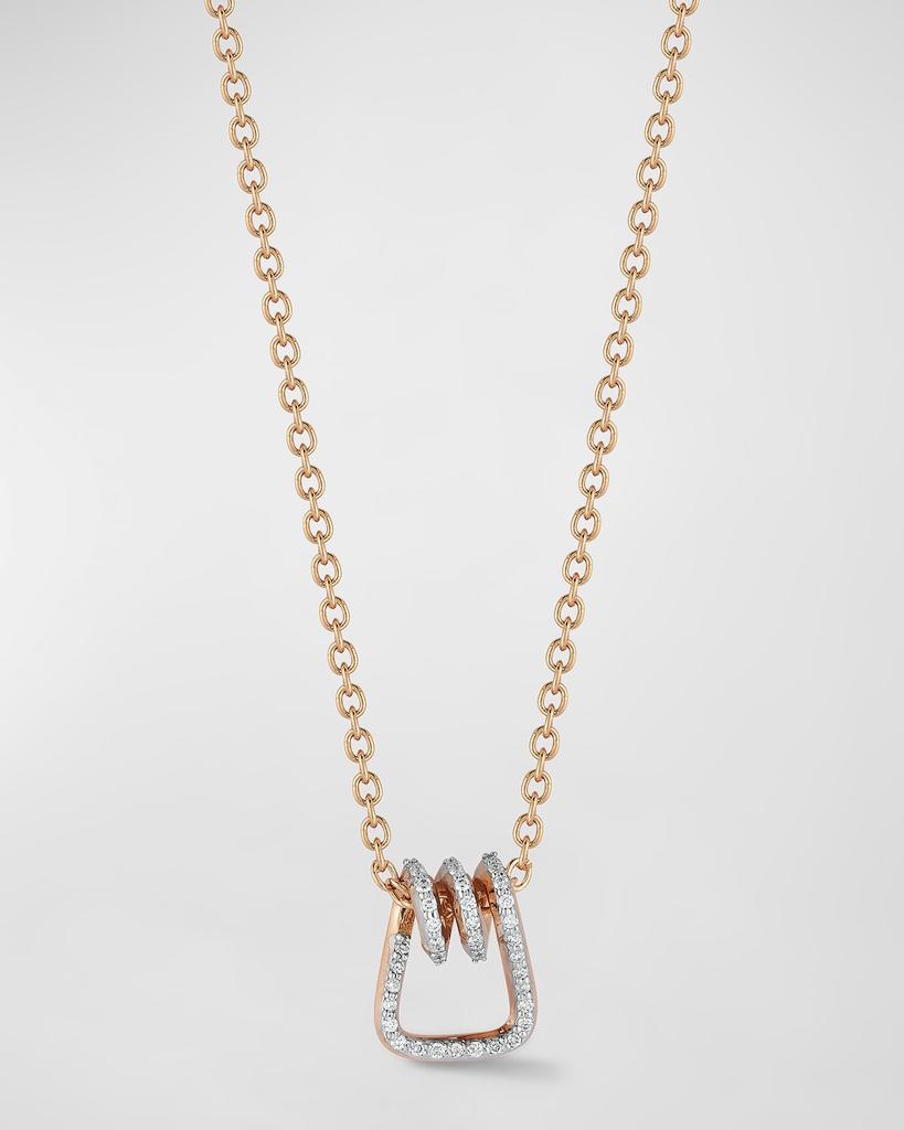 Walters Faith Huxley 18k Rose Gold Diamond Coil Link Pendant Necklace