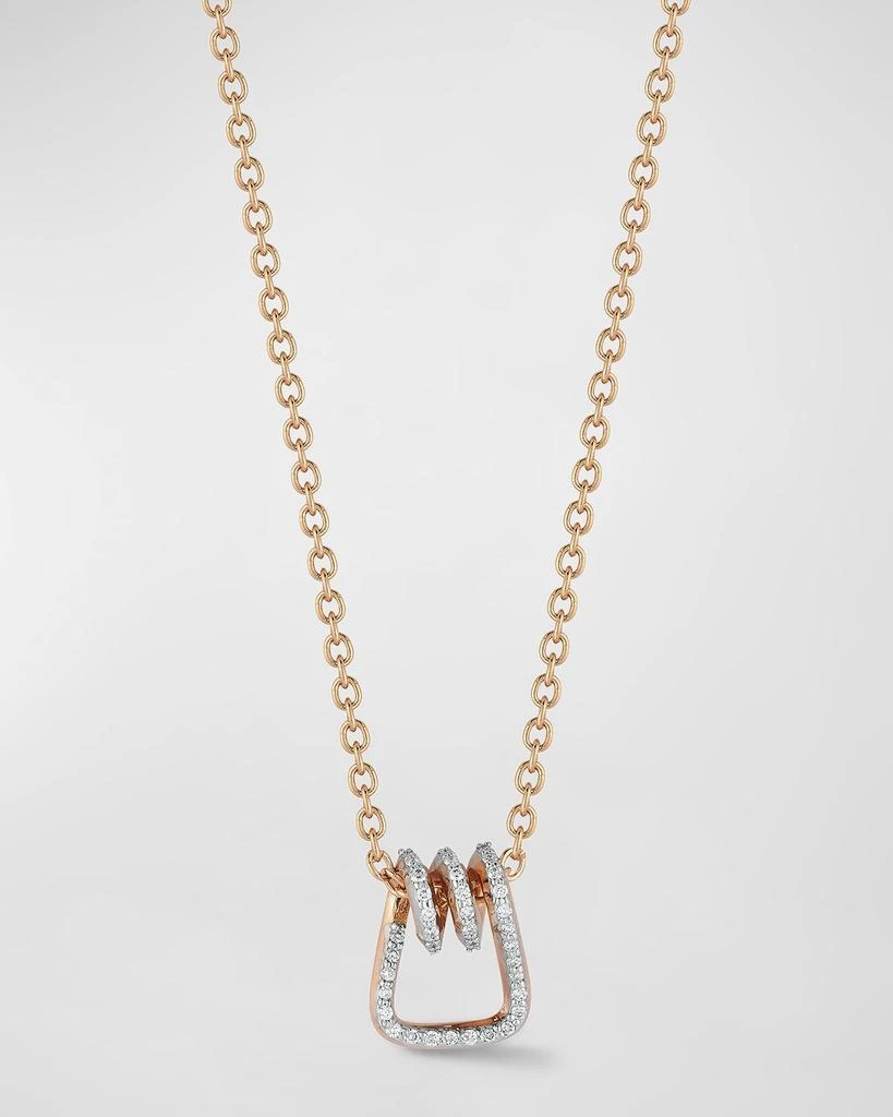Walters Faith Huxley 18k Rose Gold Diamond Coil Link Pendant Necklace 1