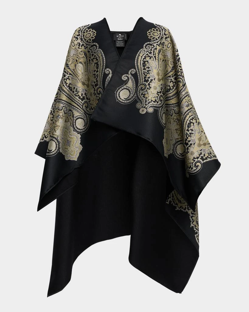 ETRO Wool-Blend Paisley Jacquard Cape