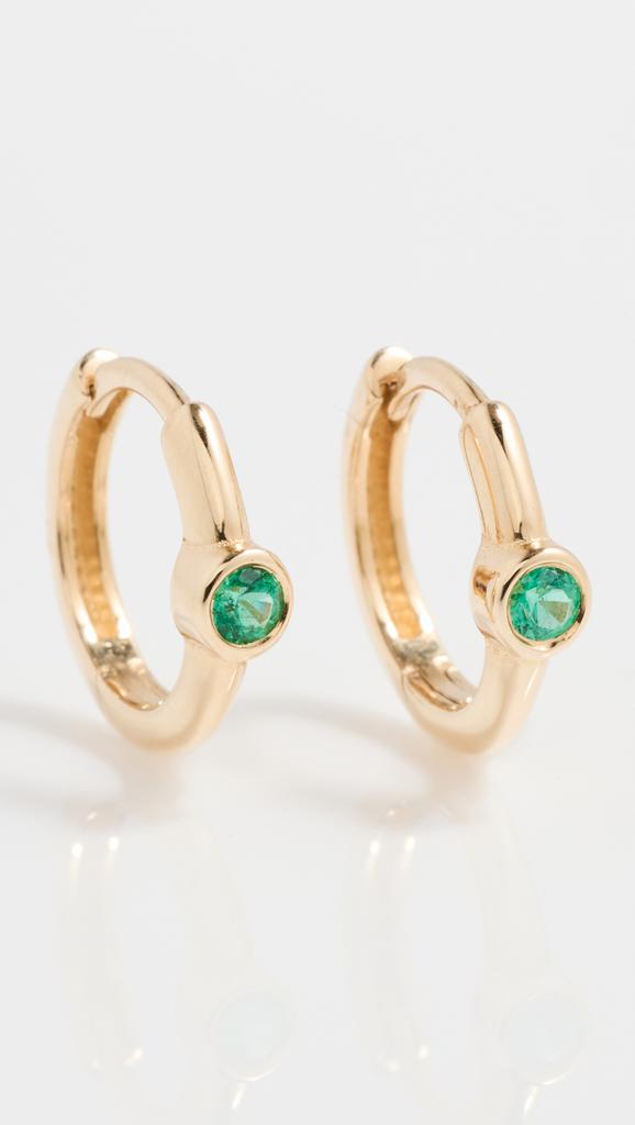 Zahava Romy Emerald Huggie Hoops
